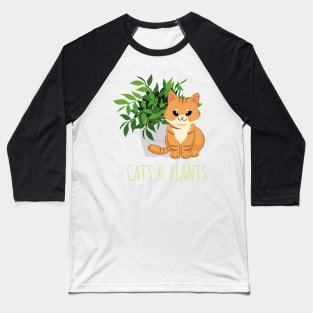 Easily Distracted by Cats and Plants Baseball T-Shirt